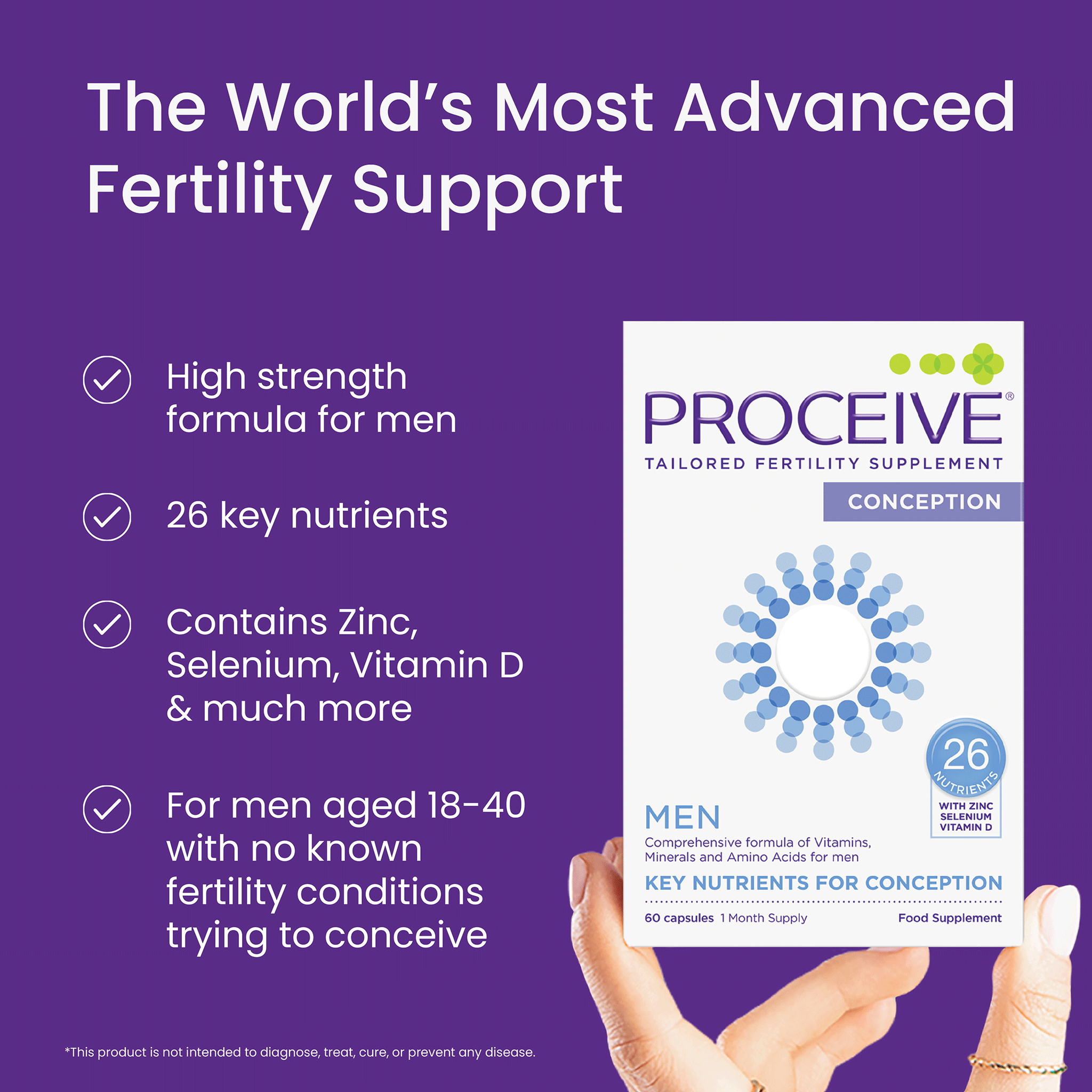 Proceive® Men's Fertility Supplements | 30 Days Supply