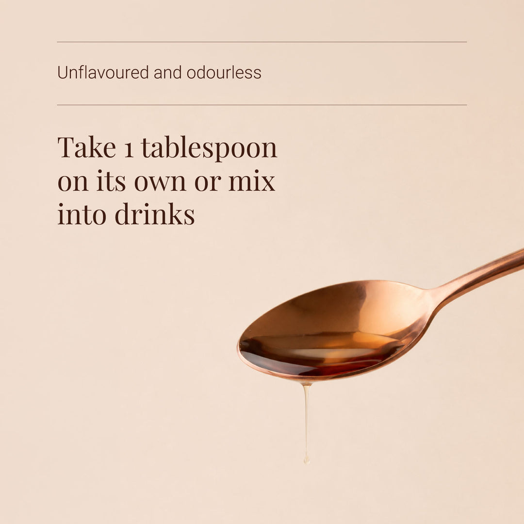 How to take C8 MCT Oil on a beige background