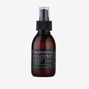 Bottle of magnesium oil spray by Kiki Health on a white background