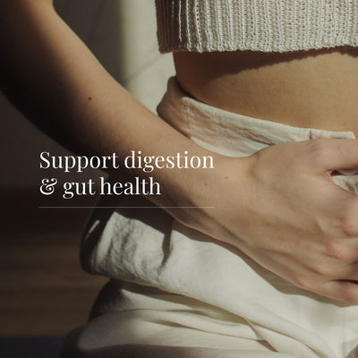 Body Biotic benefits to support digestion & gut health lifestyle background