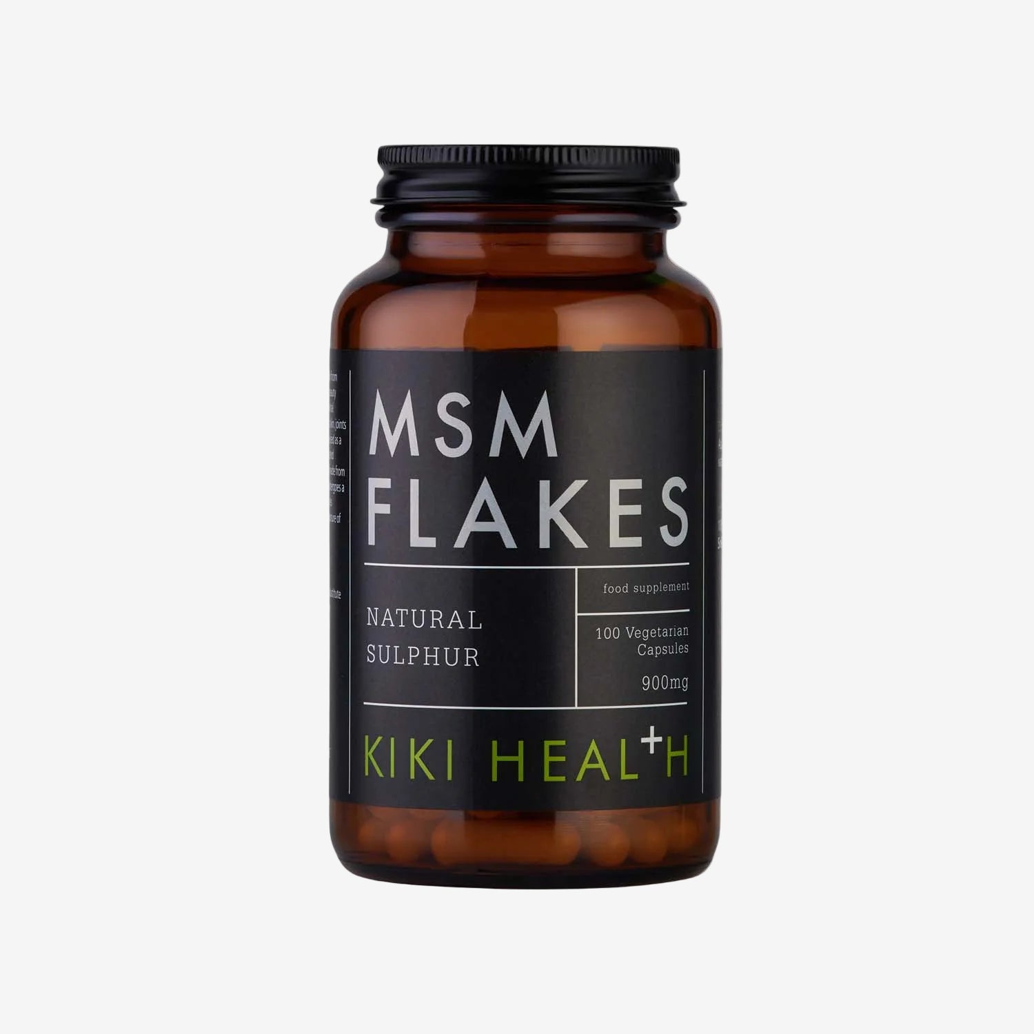 KIKI Health MSM Flakes capsules on white background