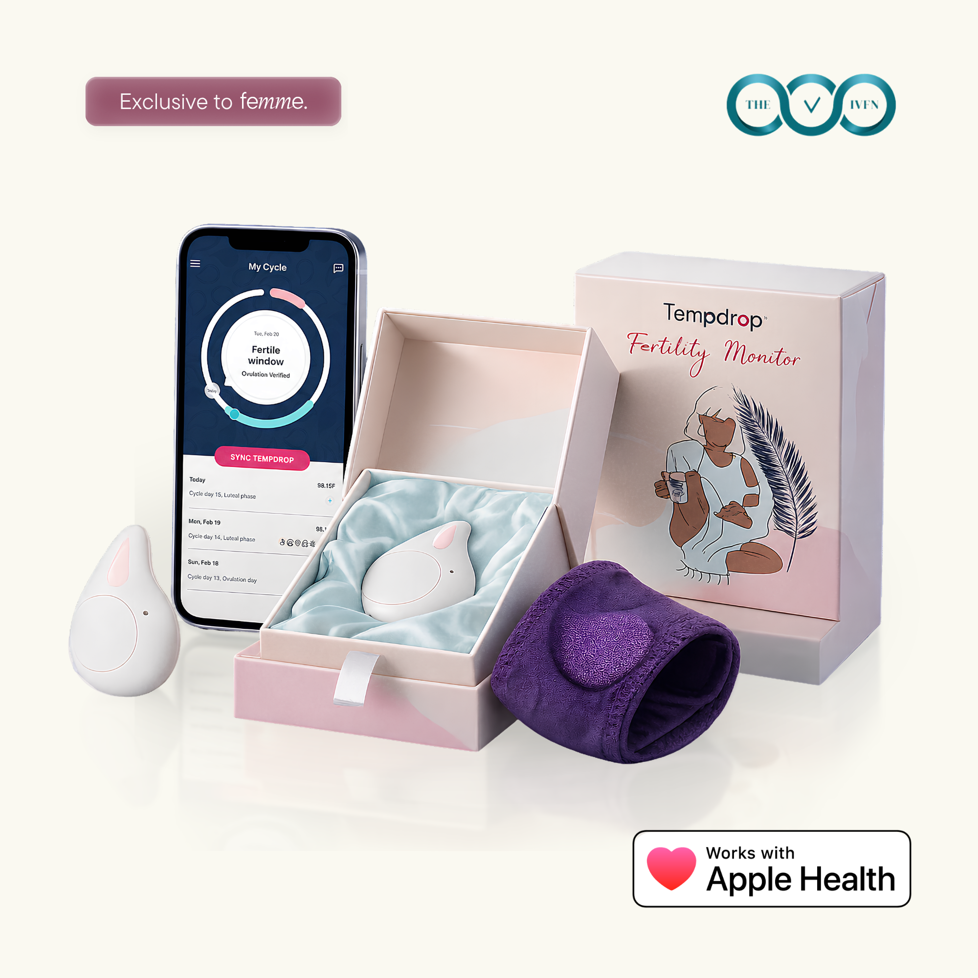 Tempdrop Ovulation & Fertility Cycle All-In-One Tracker | Monitors Basal Body Temperature During Sleep