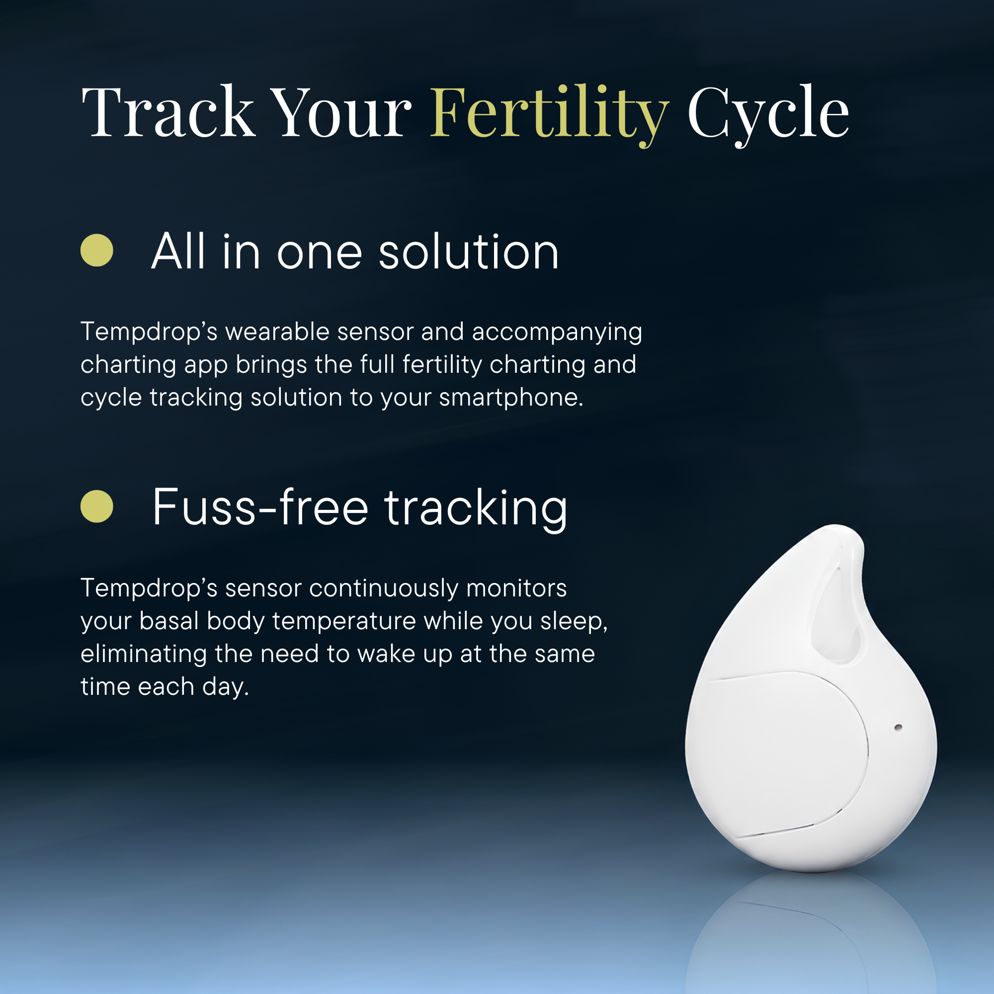 Tempdrop Ovulation & Fertility Cycle All-In-One Tracker | Monitors Basal Body Temperature During Sleep