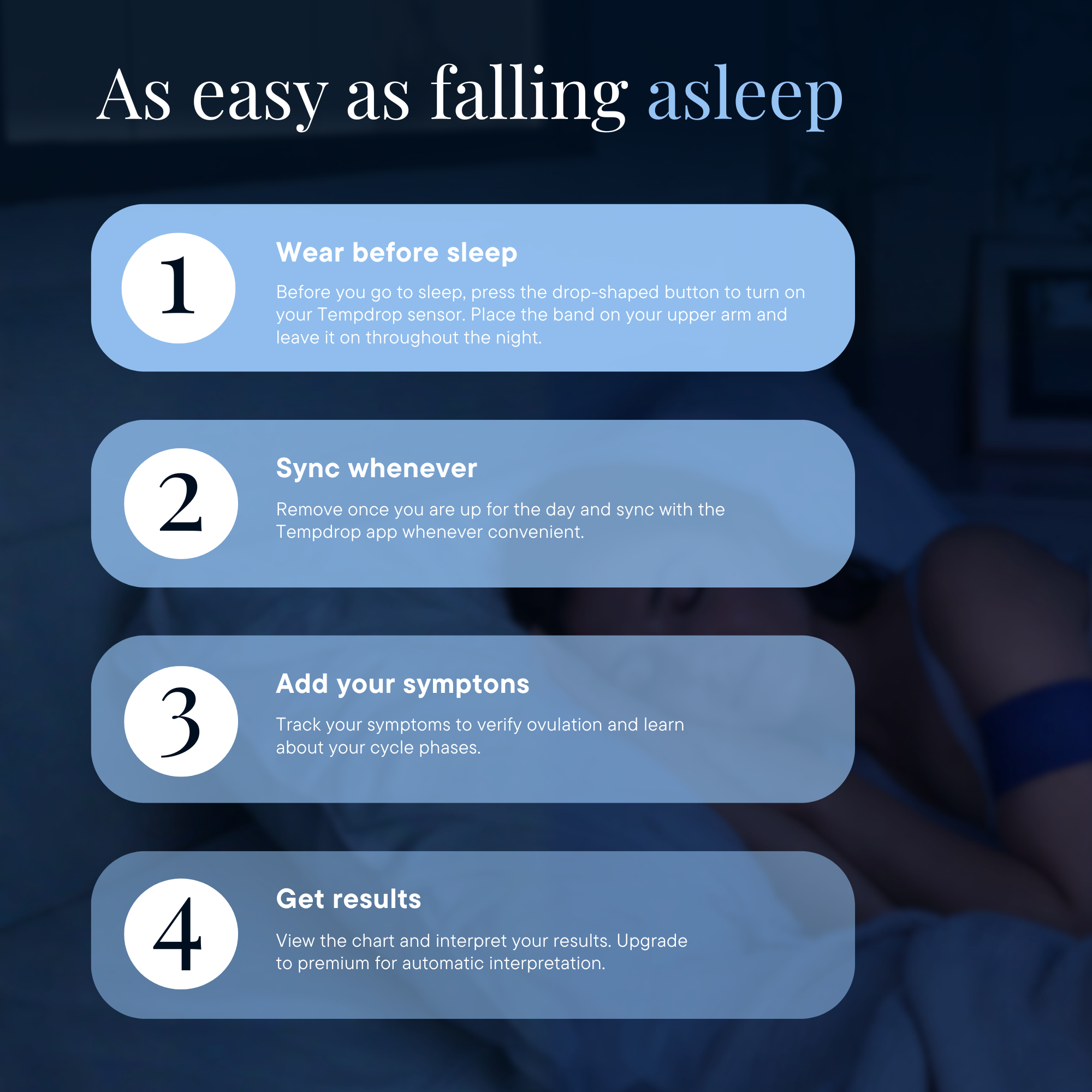 Tempdrop Ovulation & Fertility Cycle All-In-One Tracker | Monitors Basal Body Temperature During Sleep
