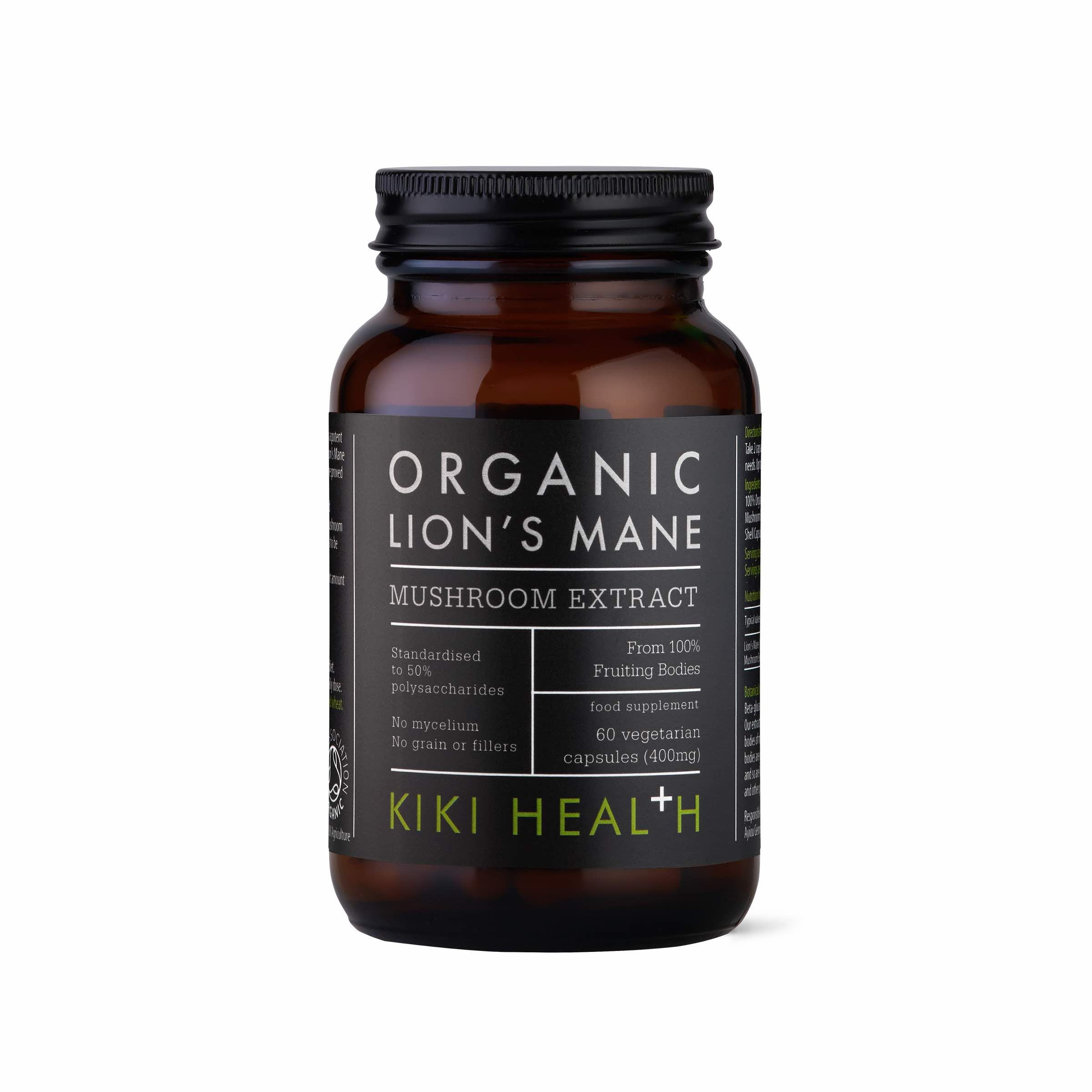 KIKI Health Lion's Mane Extract Organic (60 Vegicaps)