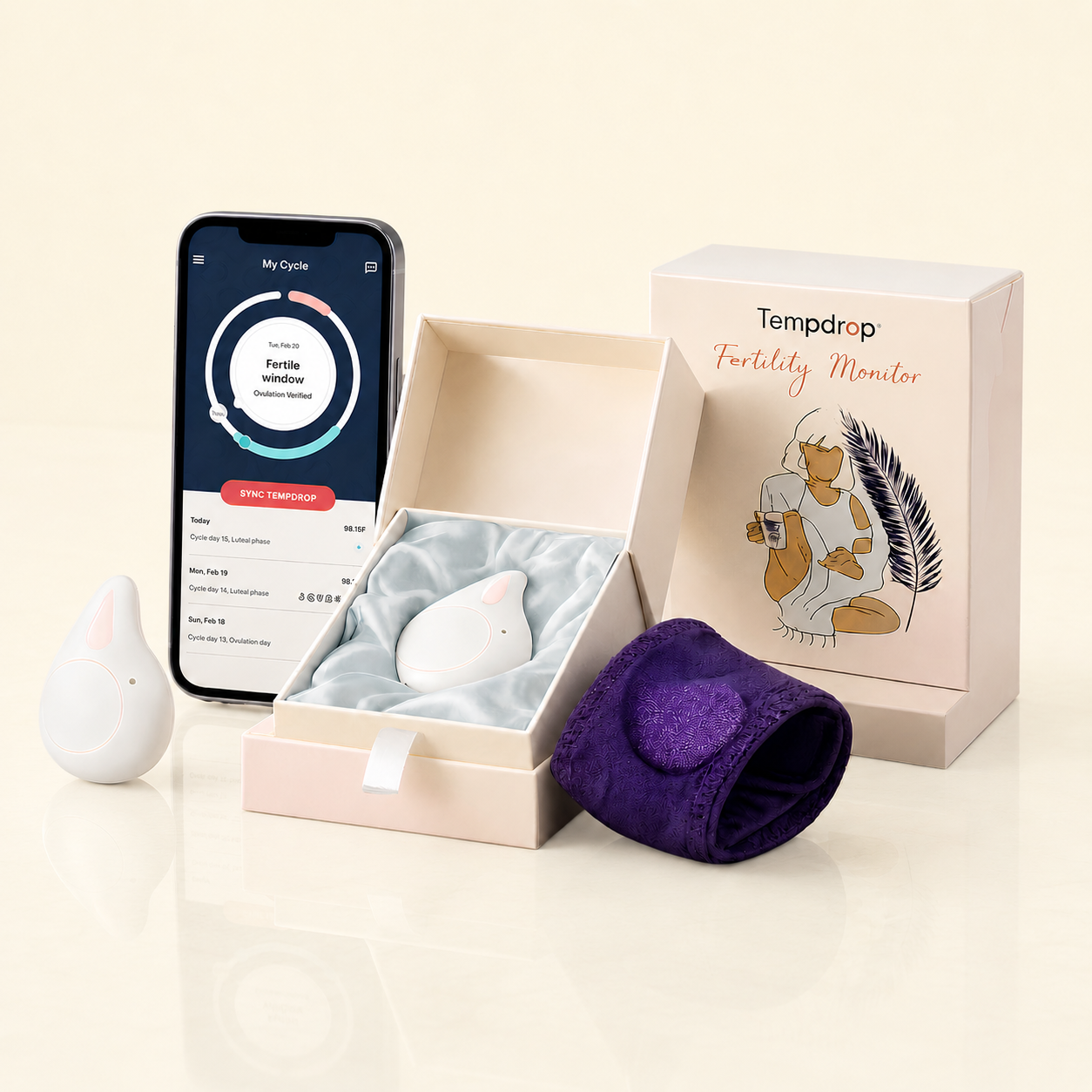 Tempdrop Ovulation & Fertility Cycle All-In-One Tracker | Monitors Basal Body Temperature During Sleep